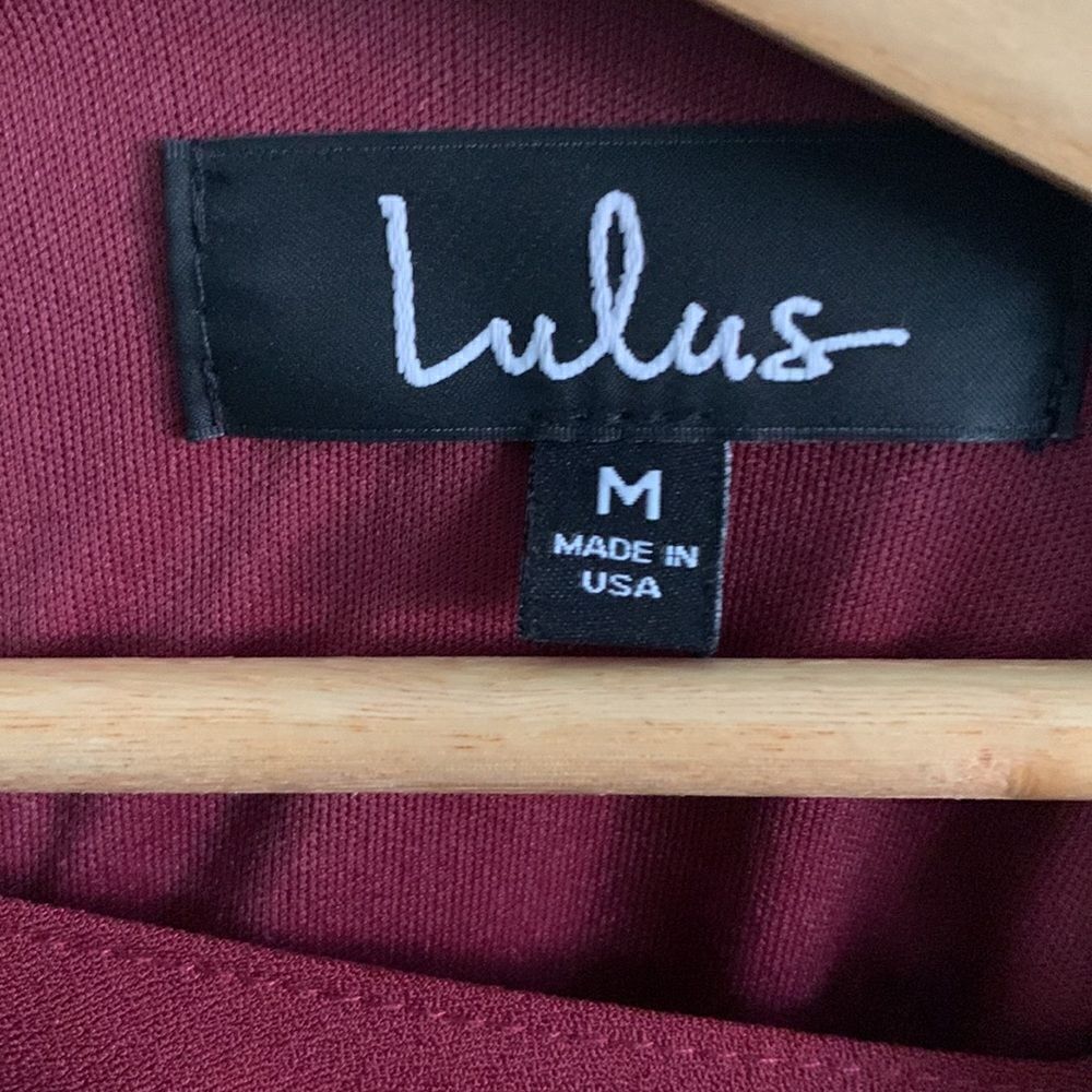 Lulus Last Love Song Burgundy Tie Waist Dress Medium - Picture 7 of 9